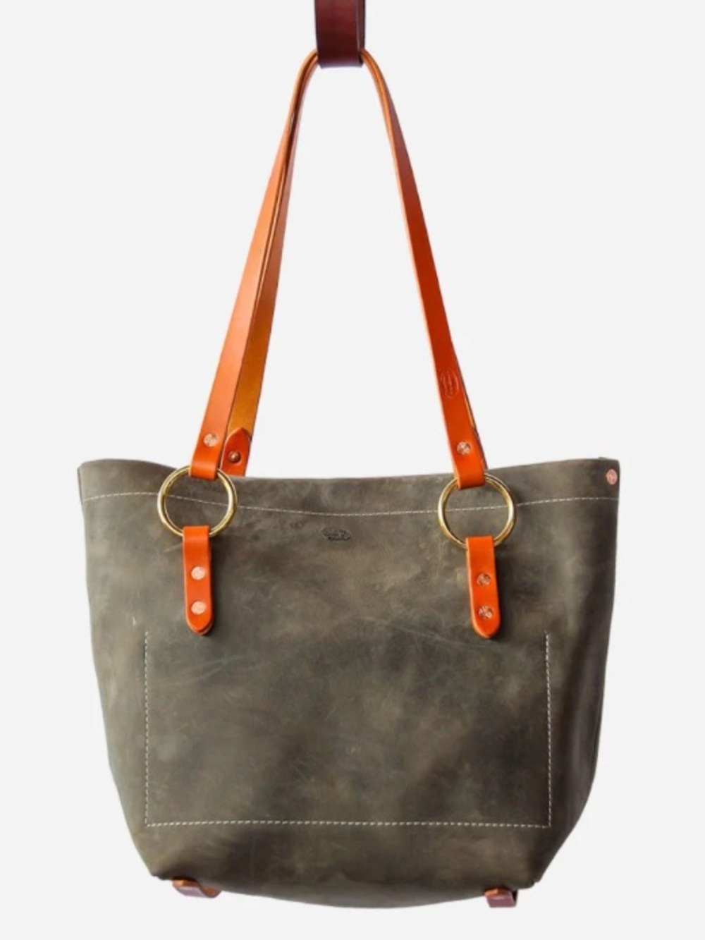 Copper Dot Large Oiled Grey Leather Tote 1 Bag Jackson Hole Wyoming